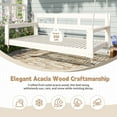 thumbnail image 5 of Twin Size Patio Swing Bed, Wood Porch Swing Daybed with Hemp Ropes, Hanging Bed for Backyard, Garden, Bearing 350 lbs, White, 5 of 9