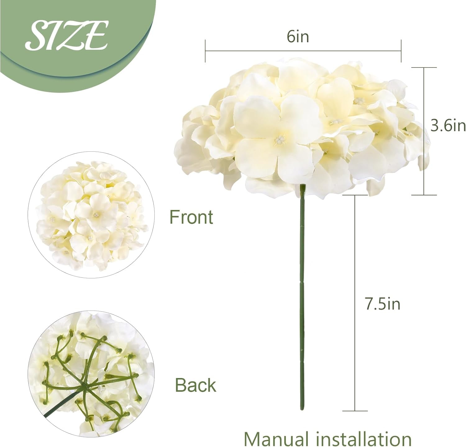 64pcs Silk Hydrangea Artificial Flowers, Champagne Artificial Hydrangea Flowers with Stems, Full Hydrangea Flowers for Wedding Centerpieces, Home, Garden, Party Decoration (Champagne)