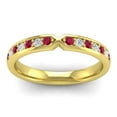 thumbnail image 2 of Diamond-Capitals 0.30 Carat Shiny Round Cut Natural Diamond Red Ruby Gemstone Bridal Eternity Band for Wedding Solid 14K Yellow Gold Size 9.5, 2 of 8