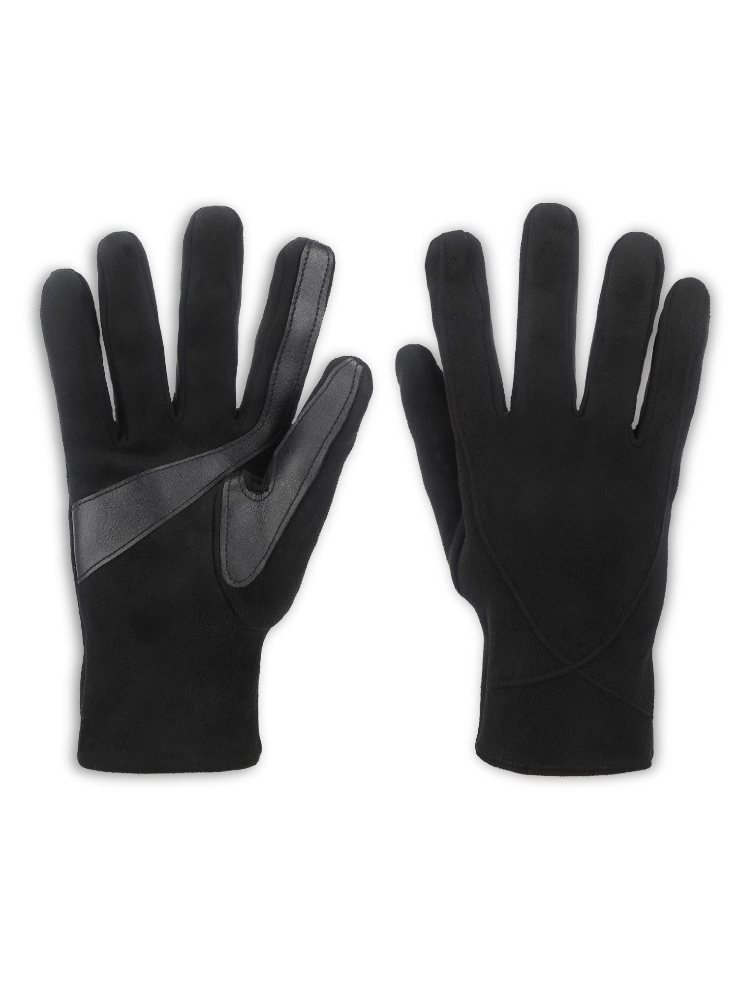 Isotoner Women's Microsuede Stretch Gloves, Black, S/M