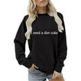 thumbnail image 4 of VISALY Pullover Crewneck Sweatshirt Graphic Sweatshirts Funny Crewneck Sweatshirt Long Sleeve Sweatshirt Fleece Sweater Fall Sweatshirt Oversized Sweatshirt Pullovers Tunic Sweater Black Xxl, 4 of 6