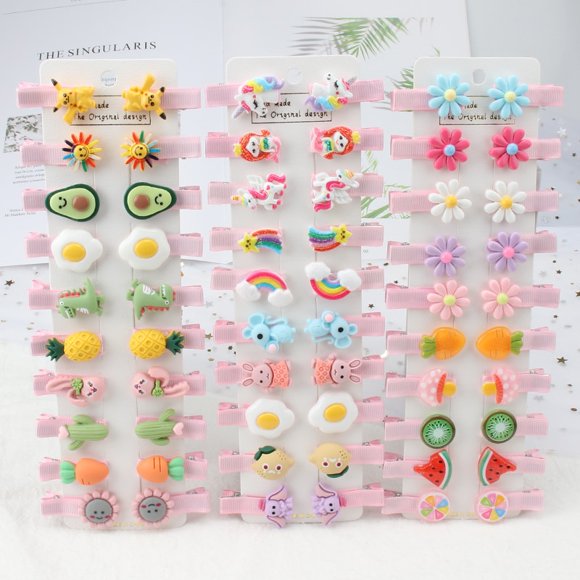 Ensemble de Pinces à Cheveux pour Enfants Mode Dessin Animé Fille Animal Mignon Barrettes en Plastique Colorées Bandeau Accessoires pour Cheveux d'Enfants