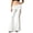 White, variant on Flared Pants for Women Fold Over Bell Bottoms Leggings Rave Pants with Lace (Black S)