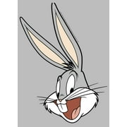 Mens Looney Tunes Bugs Bunny Classic Portrait Graphic Tee Silver 2X Large