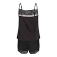 thumbnail image 4 of Tnhcen Lace Trim Satin Pajama Set Women's Sexy Camisole Shorts (S-2XL) Stretchy Breathable, 4 of 5