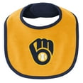 thumbnail image 4 of Newborn & Infant Navy/Gold Milwaukee Brewers Little Champ Three-Pack Bodysuit Bib & Booties Set, 4 of 5
