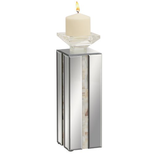 Wood Mirror Candle Holder 4"W, 13"H 87275