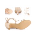 thumbnail image 2 of BLISSFUL STEP Sandales à Talon Bas Lacées pour Femmes Beige (Taille 10), 2 of 4