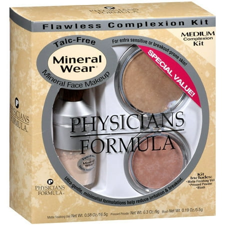 Mineral Wear: Talc-Free Mineral Face Makeup Medium Flawless Complexion Kit, 1.07 oz