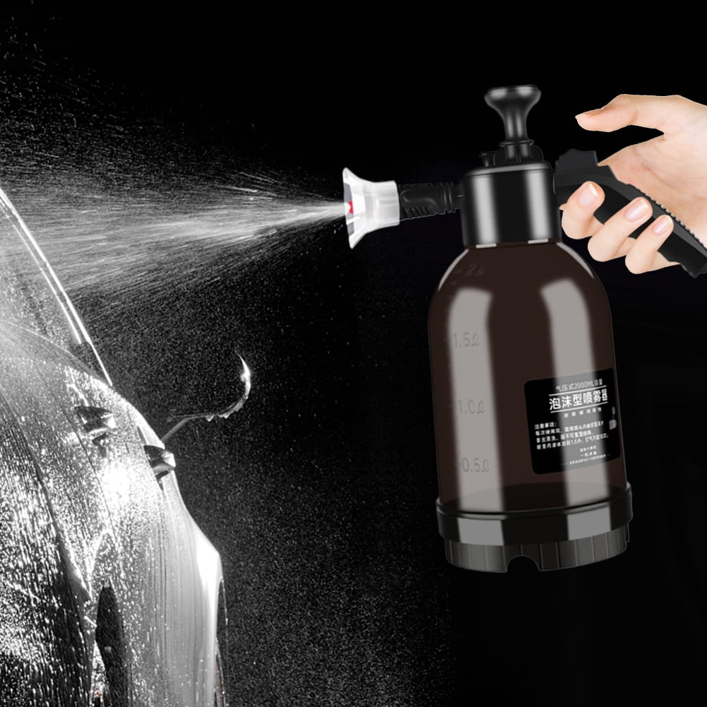2L Hand Pressure Snow Foam Sprayer Water Sprayer Pump Foam Sprayer Hand Pressurized Soap Sprayer for Car Cleaning and Garden Use (Black)
