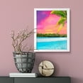 thumbnail image 3 of Tropical Palm Beach Dusk, 5 x 7 White Framed Print Sign Easy Installation | Beautiful Sunsets | Stylish Modern Decoration For The Home and Office, 3 of 4