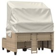 thumbnail image 5 of vidaXL Garden Sofa 2-Seater with Canopy and Stools Beige Poly Rattan, 5 of 5