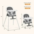 thumbnail image 6 of Dream On Me Lightweight & Convertible Curio Sit N Seek High Chair, Grey, 6 of 13