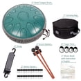 thumbnail image 5 of LOMUTY Professional 15-Note Steel Tongue Drum 13 Inch C-Major,Malachite Green, 5 of 6