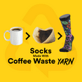 thumbnail image 5 of Mapa Planeta Friendly, Eco Friendly Pair of socks made with 91% Coffee Waste Yarn. Designed for performance and protection. Amapolas, 5 of 5