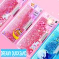 thumbnail image 3 of Double-sided Cartoon Pencil Case Multifunction Stationery Organizer Box Pen Holder Makeup Brushes Organizers Elk, 3 of 5
