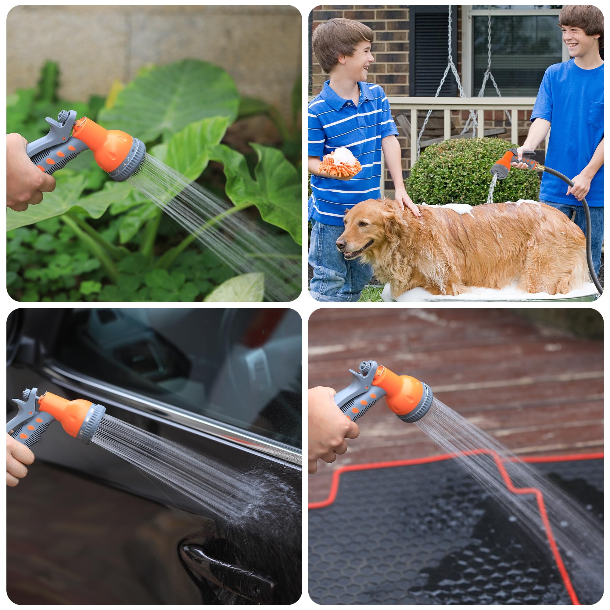 Retractable Garden Hose Reel,1/2 in x 72/100 ft,9 Function Sprayer Nozzle, Any Length Lock, Automatic Rewind and Slow Return System,180° Swivel Bracket Wall-Mounted