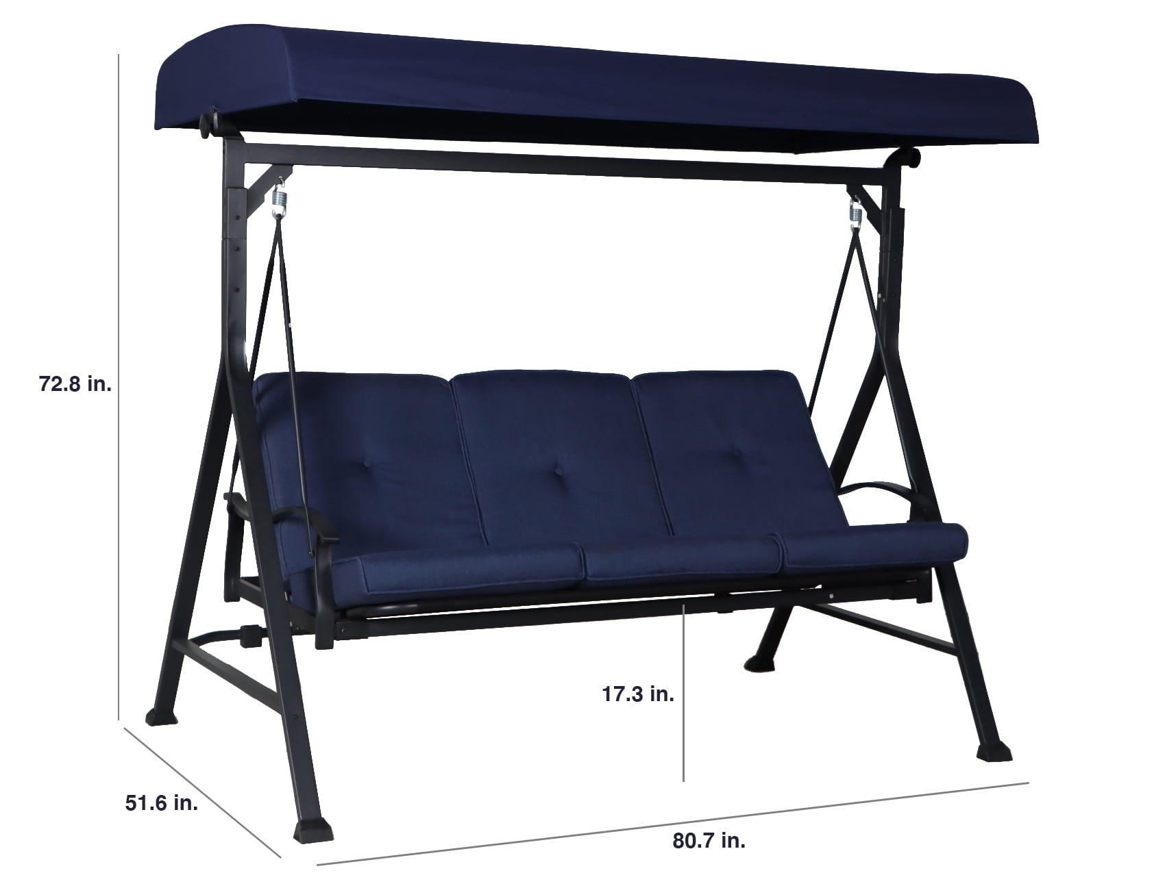 Mainstays Belden Park 3 Person Convertible Daybed Outdoor Steel Porch