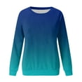 thumbnail image 5 of Long Sleeve Sweatshirt for Women Casual Crewneck Gradient Color Pullover Tops Lightweight Fashion Loose Fit Fall Clothing, 5 of 5
