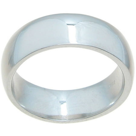 Sterling Silver High-Polish 7mm Plain Dome Style Wedding Band