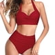 thumbnail image 1 of Conjunto de bikini para mujer Traje de baño de dos piezas Traje de baño de talle alto con tirantes finos en la parte delantera, 1 of 5