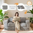 thumbnail image 7 of GOODONE Bean Bag Chair Sofa,Giant Loveseat Bubbled Boneless Couch,Modern Soft Comfy Plush Lazy Sofa for Living Room and Apartments,No Assembly Required,Grey, 7 of 7