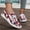 Red, variant on Womens Stars And Stripes Print Low-Top Canvas Shoes, Elastic Lace Slip On Patriotic Loafers, Soft Soled Lightweight Travel Footwear, Comfortable Casual Shoes