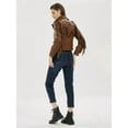 thumbnail image 5 of Jacket Faux Leather Women Tassel Leather Motorcycle Jacket Women Fall Streetwear Brown S, 5 of 9