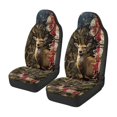 thumbnail image 4 of Pzuqiu Camo Hunting Deer Car Seat Cover Front Warm Soft Car Seats Covers Front Seats Only Easy Installation Easy to Clean Auto Interior Covers Full Coverage Compatible with Cars SUV, 4 of 7