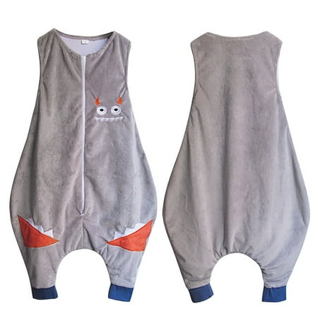 

BIZIZA Romper for Child Solid Toddler Sleeveless Spring Summer Full Fleece Cartoon 1-7Y Gray L