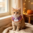 thumbnail image 5 of Yhmxh Halloween Crochet Pet Collar Bandana with Cute Ghost Decor, Pet Hand Knitted Neck Collar, Adjustable Cat Dog Collar for Small Medium Large Dogs Cats Puppy Kitten Halloween Party, 5 of 6