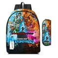 thumbnail image 1 of My World Schoolbag For Primary And Secondary School Students, Game Cartoon Backpack Pencil Case, Two-piece Set-HAPDEN, 1 of 4