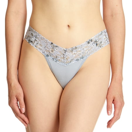

Hanky Panky Cotton-Spandex Low Rise Thong (891582P) Dove Grey/Misty Meadow