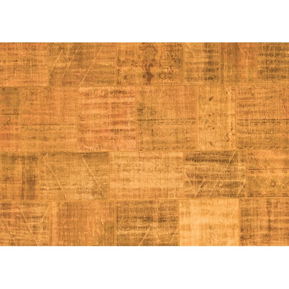 Ahgly Company Indoor Rectangle Patchwork Orange Transitional Area Rugs, 6' x 9'