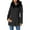 Charcoal, variant on Maralyn Me Juniors' Faux-Faux-Trim Hooded Coat Black Size Small