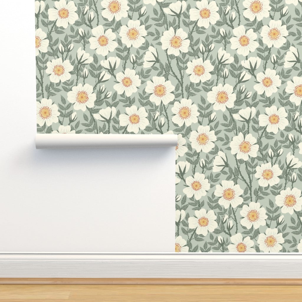 NuWallpaper Pink Blush and Sage Field of Flowers Peel and Stick Wallpaper  AHS4718  The Home Depot