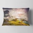 thumbnail image 2 of Designart Sunrise on the Lakes Del Piani - Landscape Printed Throw Pillow - 12x20, 2 of 5