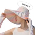 thumbnail image 6 of Women Sun Hat Rainbow Color UV Protection Elegant Face Protections Sweet Breathable Lightweight Sunscreen Wide Brim Beach Hat for Summer, 6 of 8