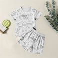 thumbnail image 2 of Tisuna 2 Pieces Easter Outfits Set For Boys Girls Child Diy Print Short Sleeve Crew Neck Pajamas Breathable Soft Kids Summer Matching Set White Size 3-4 Years, 2 of 4