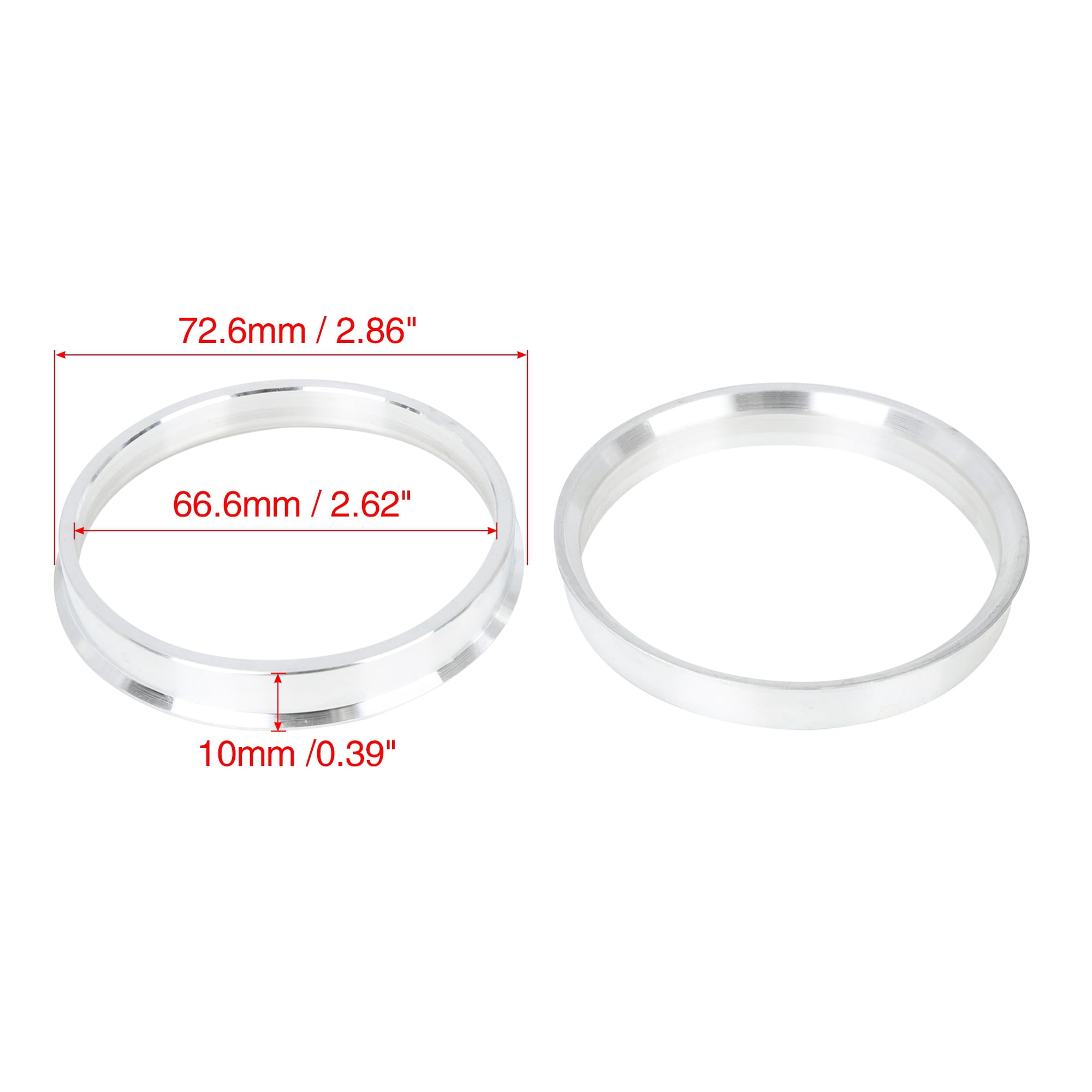 Unique Bargains 4 Pcs 72.6 to 66.6 mm Car Hub Centric Rings Wheel Bore Spacer
