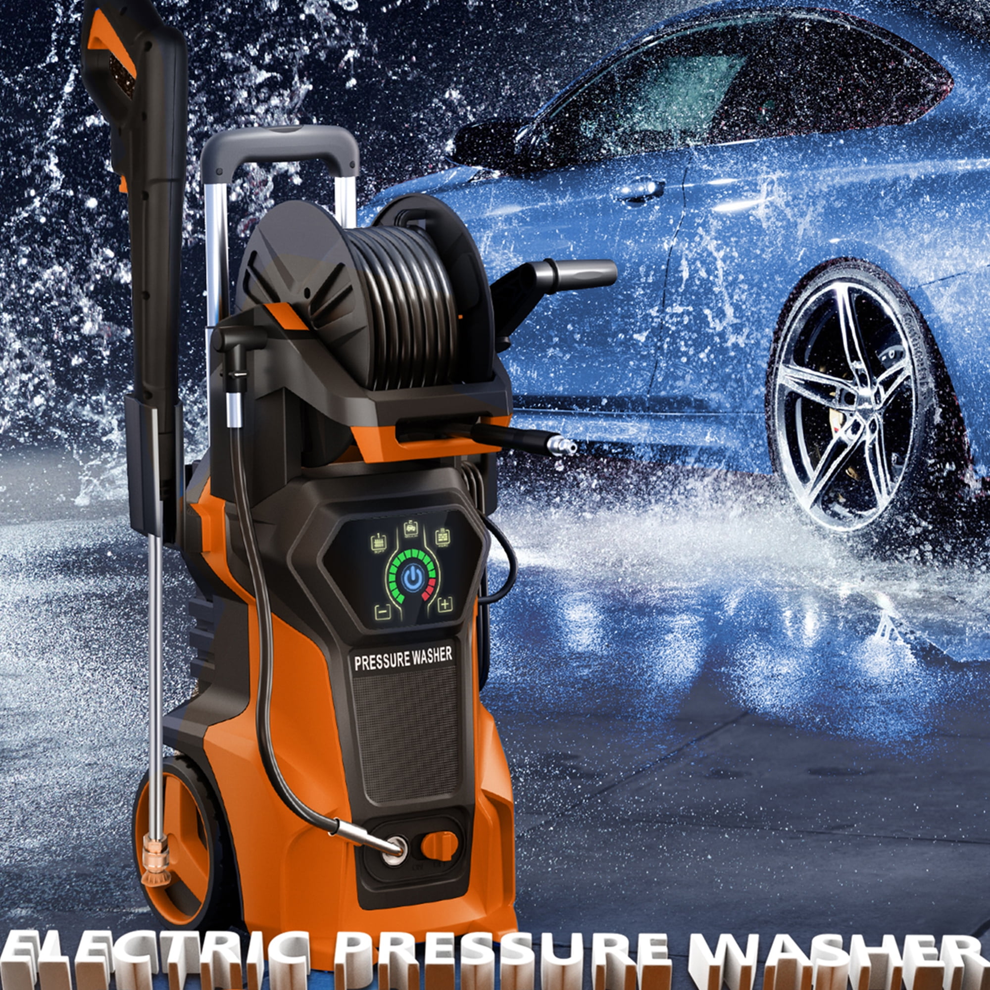 HONGGE Electric Pressure Power Washer - 5000 PSI MAX 110V 3.2 GPM Power Washer Electric Powered, Orange