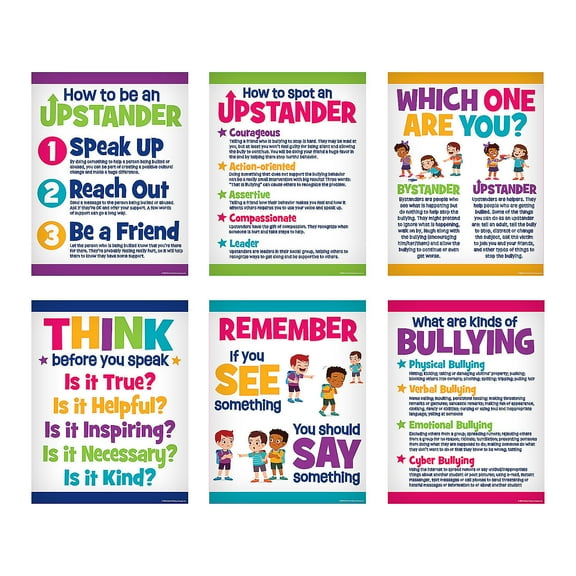 Fun Express 16" x 20 3/4" Social Emotional Learning Upstander Classroom Poster Set - 6 Pieces