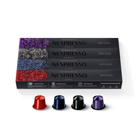 Nespresso Capsules Original Dark Roast Variety Pack Espresso Coffee 40-Count Espresso Coffee Pods Brews 1.35oz