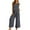 Gray, variant on JINMGG Two Piece Outfits Women, 2023 Fashion Fall Clearance 2PC Fashion Woman Round Neck Cotton Linen Solid Sleeveless Cotton Linen Blouse  Loose Pockets Pants Sets Army Green S