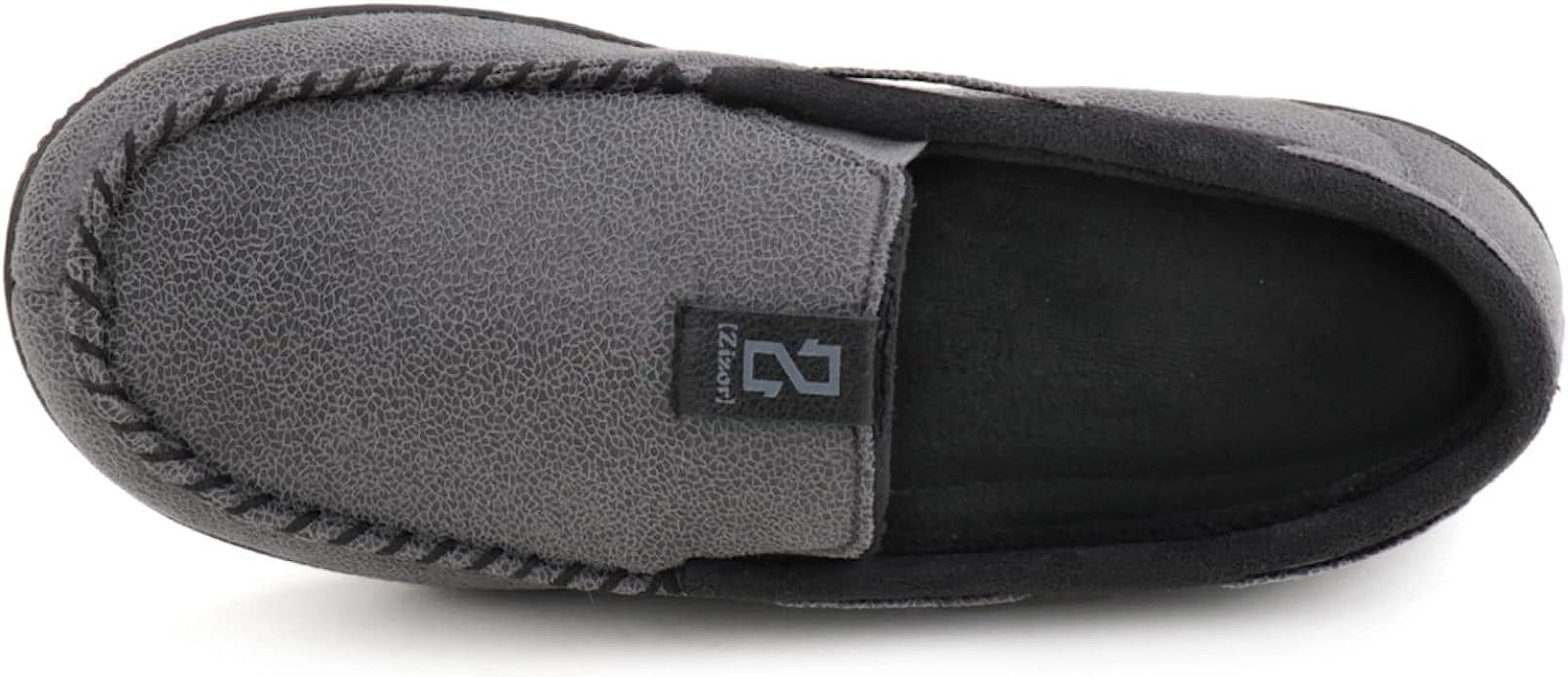 Zizor Men's Microsuede Moccasin Slippers with Comfy Memory Foam, Closed Back House Shoes Indoor Outdoor