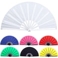 thumbnail image 2 of Yesbay Chinese Folding Fan Solid Colour Comfortable Grip Smooth Opening Closing Tai Chi Fan Elegant Classical Dance Accessory, 2 of 8