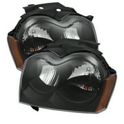 For 05-07 Jeep Grand Cherokee TD Crystal Headlights (Black) TD-HD-JH-JGC05-AM-BK