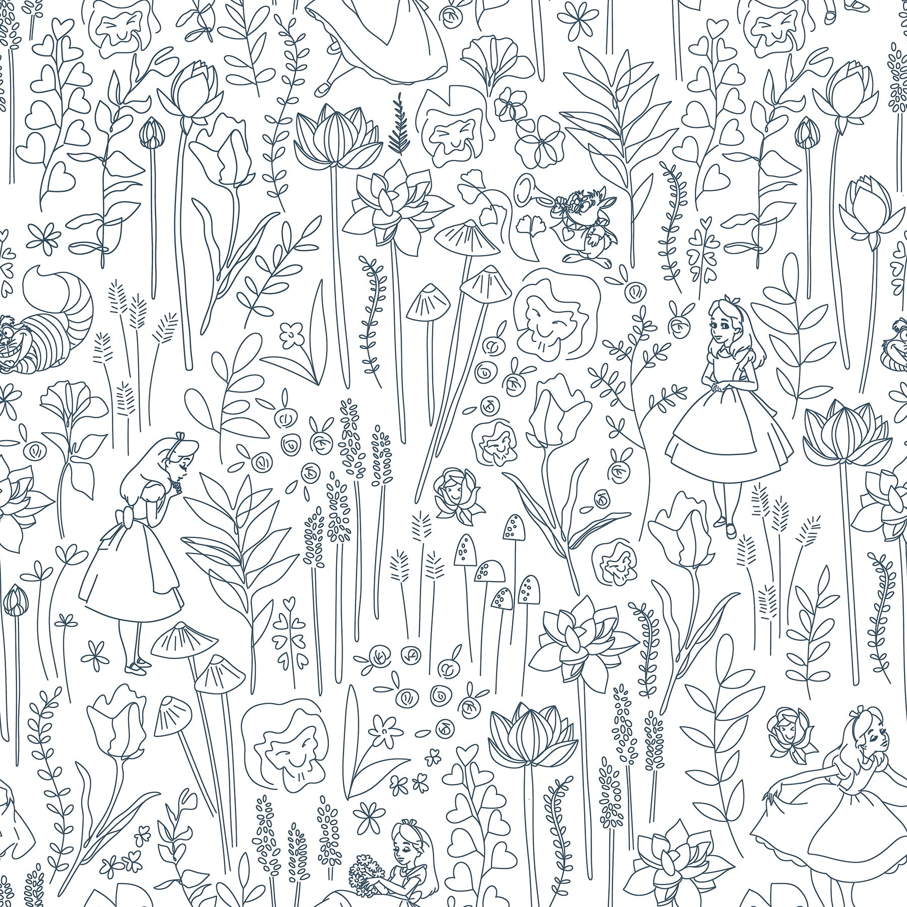 Disney Alice in Wonderland Garden Peel & Stick Wallpaper