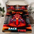 thumbnail image 2 of Erosebridal Racing Car Bed Sheets King,Geometric Plaid Bedding King Size,Red Yellow Sheet Set King,Super Cozy Sport Bedroom Decorative,4 Pieces, 2 of 7