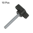 thumbnail image 3 of Uxcell 10 Packs M5 x 35mm Male Thread T/Z Wing Knobs Thumb Screw Clamping Knobs Grip Black, 3 of 5